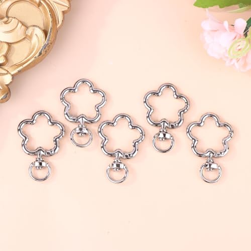 5PCS Zink legierung Blume Schwenk Klaue Verschlüsse Schwenk Lan yards Trigger Haken Gurt Stecker für DIY Tasche Schlüssel anhänger Ringe Schmuck Herstellung von Generisch
