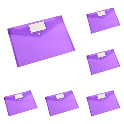 5er Set Dokumentenmappe A4, Mappe Mit Etiketten, Farbig Ordner, Bunte PP-Plastik-Dokumententasche für Büroordner und Schreibwarenorganisation 33,7 x 23 cm (A) von Generisch