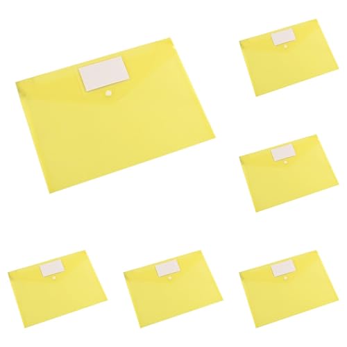 5er Set Dokumentenmappe A4, Mappe Mit Etiketten, Farbig Ordner, Bunte PP-Plastik-Dokumententasche für Büroordner und Schreibwarenorganisation 33,7 x 23 cm (B) von Generisch