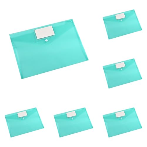 5er Set Dokumentenmappe A4, Mappe Mit Etiketten, Farbig Ordner, Bunte PP-Plastik-Dokumententasche für Büroordner und Schreibwarenorganisation 33,7 x 23 cm (D) von Generisch
