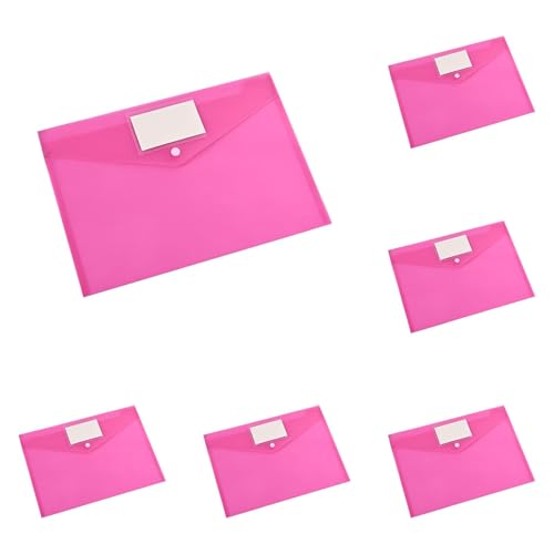 5er Set Dokumentenmappe A4, Mappe Mit Etiketten, Farbig Ordner, Bunte PP-Plastik-Dokumententasche für Büroordner und Schreibwarenorganisation 33,7 x 23 cm (E) von Generisch
