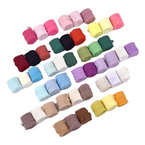 5m/Rolle Ausgefranstes Seidenband Eingefasst Falten Chiffon Handarbeit Zerrissen Hochzeit Party Blumenstrauß Geschenkverpackung Dekorationen DIY Craft(36) von Generisch