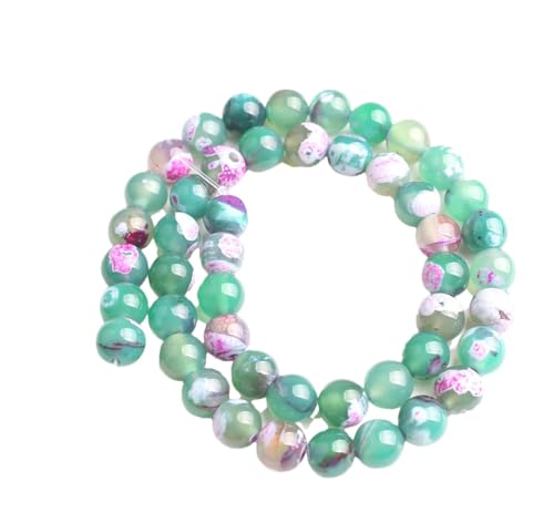 6/8/10 mm Naturstein-Achat-Perlen, rund, lose Perlen für Schmuckherstellung, Zubehör, DIY, Armband, Zubehör, B 10 mm (ca. 36 Stück) von Generisch
