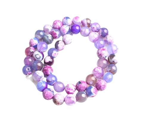 6/8/10 mm Naturstein-Achat-Perlen, rund, lose Perlen für Schmuckherstellung, Zubehör, DIY-Armband, Zubehör, 1 x 10 mm (ca. 36 Stück) von Generisch