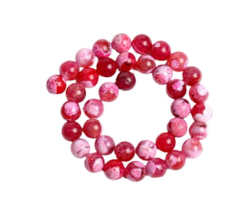 6/8/10 mm Naturstein-Achat-Perlen, rund, lose Perlen für Schmuckherstellung, Zubehör, DIY-Armband, Zubehör, 15 x 10 mm (ca. 36 Stück) von Generisch