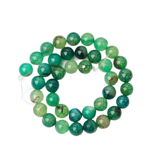 6/8/10 mm Naturstein-Achat-Perlen, rund, lose Perlen für Schmuckherstellung, Zubehör, DIY-Armband, Zubehör, 17 x 10 mm (ca. 36 Stück) von Generisch