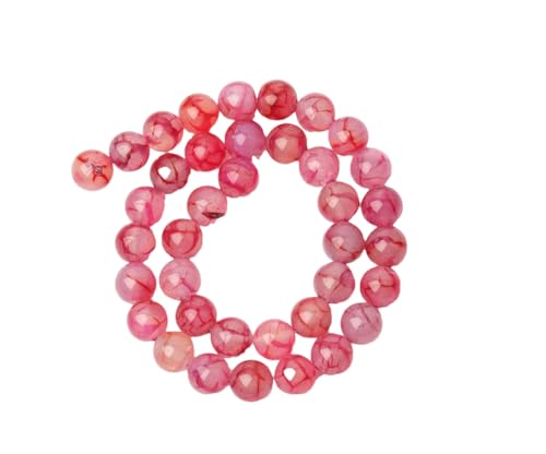 6/8/10 mm Naturstein-Achat-Perlen, rund, lose Perlen für Schmuckherstellung, Zubehör, DIY-Armband, Zubehör, 18 x 10 mm (ca. 36 Stück) von Generisch