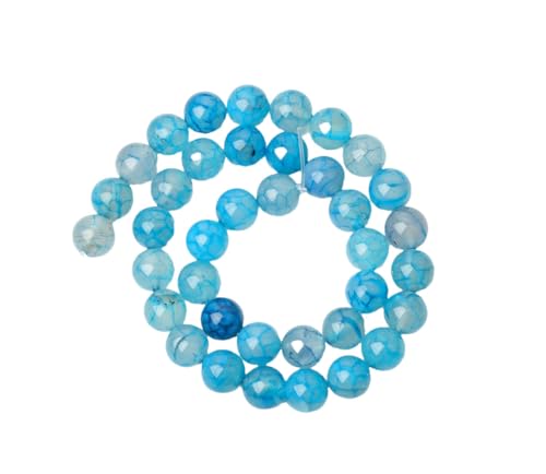 6/8/10 mm Naturstein-Achat-Perlen, rund, lose Perlen für Schmuckherstellung, Zubehör, DIY-Armband, Zubehör, 20 x 10 mm (ca. 36 Stück) von Generisch