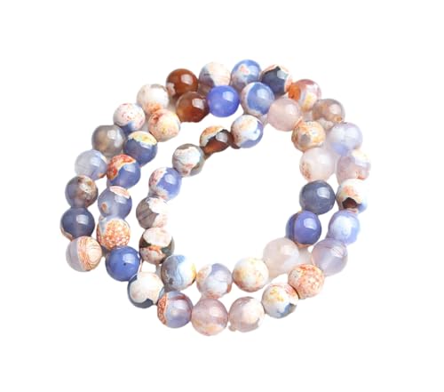 6/8/10 mm Naturstein-Achat-Perlen, rund, lose Perlen für Schmuckherstellung, Zubehör, DIY-Armband, Zubehör, 4 x 10 mm (ca. 36 Stück) von Generisch