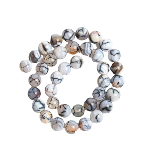 6/8/10 mm Naturstein-Achat-Perlen, rund, lose Perlen für Schmuckherstellung, Zubehör, DIY-Armband, Zubehör, J, 10 mm (ca. 36 Stück) von Generisch