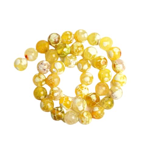 6/8/10 mm Naturstein-Achat-Perlen, rund, lose Perlen für Schmuckherstellung, Zubehör, DIY-Armband, Zubehör, L 6 mm (ca. 61 Stück) von Generisch