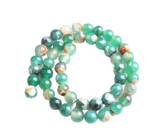 6/8/10 mm Naturstein-Achat-Perlen, rund, lose Perlen für Schmuckherstellung, Zubehör, DIY-Armband, Zubehör, O, 10 mm (ca. 36 Stück) von Generisch
