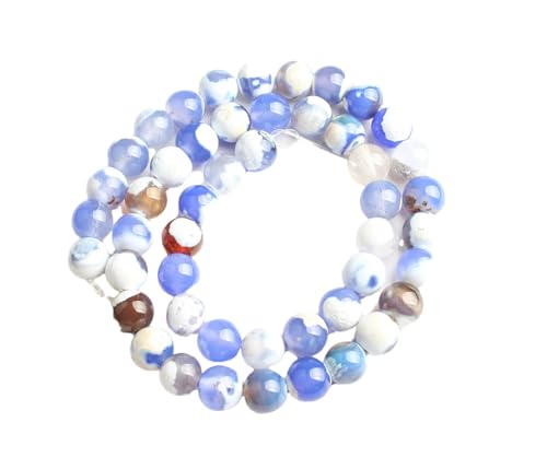 6/8/10 mm Naturstein-Achat-Perlen, rund, lose Perlen für Schmuckherstellung, Zubehör, DIY-Armband, Zubehör, P, 10 mm (ca. 36 Stück) von Generisch