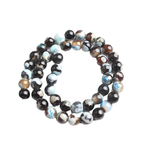6/8/10 mm Naturstein-Achat-Perlen, rund, lose Perlen für Schmuckherstellung, Zubehör, DIY-Armband, Zubehör, Q 10 mm (ca. 36 Stück) von Generisch