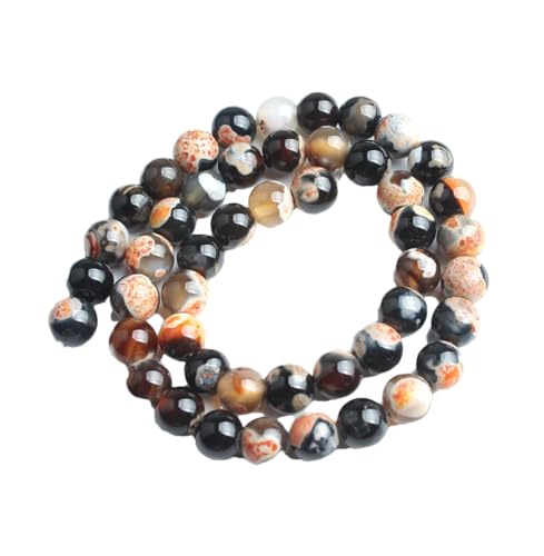 6/8/10 mm Naturstein-Achat-Perlen, rund, lose Perlen für Schmuckherstellung, Zubehör, DIY-Armband, Zubehör, R 10 mm (ca. 36 Stück) von Generisch