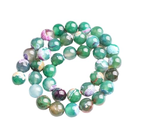 6/8/10 mm Naturstein-Achat-Perlen, rund, lose Perlen für Schmuckherstellung, Zubehör, DIY-Armband, Zubehör, Y, 10 mm (ca. 36 Stück) von Generisch