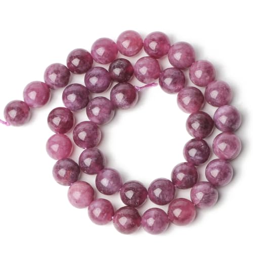 6/8/10 mm Naturstein-Jadeperlen, blau, rund, lose Perlen für Schmuckherstellung, DIY-Charm-Armbänder, 38,1 cm, 1 10 mm, 36 Stück von Generisch