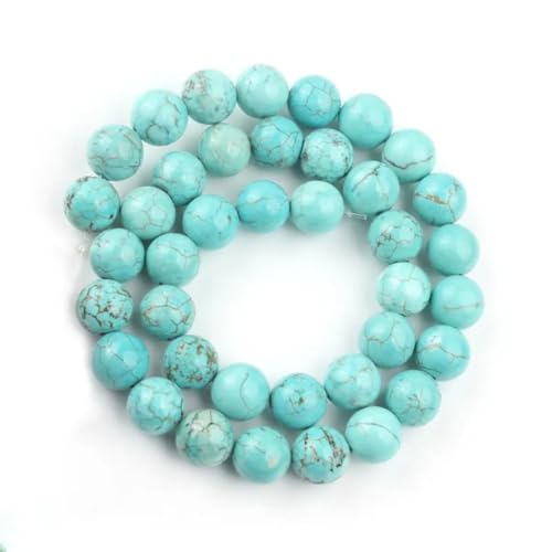 6/8/10 mm Naturstein-Jadeperlen, blau, rund, lose Perlen für Schmuckherstellung, DIY-Charm-Armbänder, 38,1 cm, 3, 10 mm, 36 Stück 6/8/10 mm Naturstein-Jadeperlen, blau, rund, lose Perlen für Schmuckherstellung, DIY-Charm-Armbänder, 38,1 cm, 3, 10 mm, 36 Stück von Generisch
