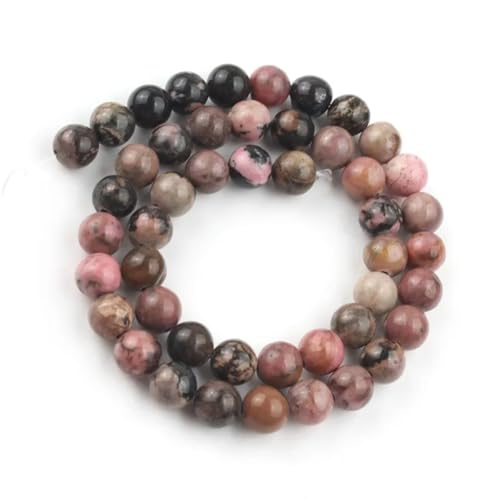 6/8/10 mm Naturstein-Jadeperlen, blau, rund, lose Perlen für Schmuckherstellung, DIY-Charm-Armbänder, 38 cm, 8 mm, 46 Stück von Generisch