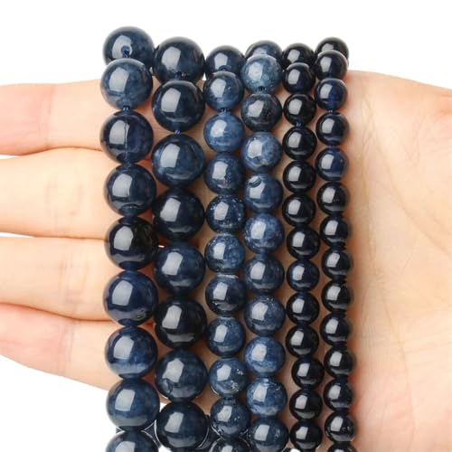6/8/10 mm Naturstein-Jadeperlen, lose Perlen für Schmuckherstellung, Zubehör, DIY-Charm-Armbänder, 38,1 cm Durchmesser, 10 mm (36 Stück) von Generisch