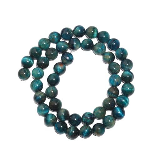 6/8/10 mm Naturstein-Tigeraugen-Perlen, matt, rund, Abstandshalter für Schmuckherstellung, DIY-Armbänder, Zubehör, D, 10 mm (ca. 36 Stück) von Generisch