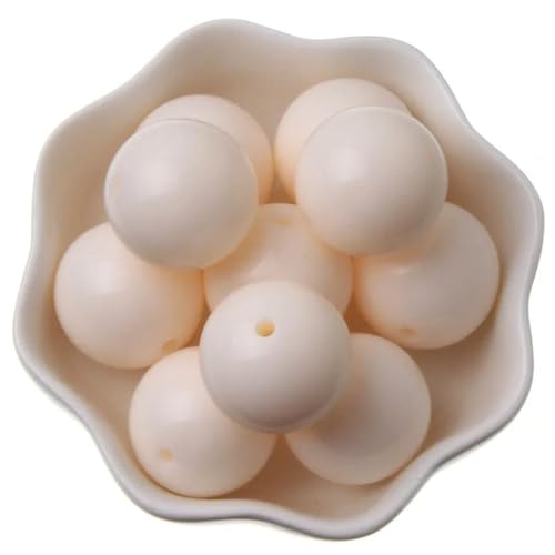 6–20 mm gemischte Acrylperlen, runde Form, Perlen für Schmuckherstellung, handgefertigtes Armband, DIY-Zubehör, Beige, 6 mm, 100 Stück von Generisch
