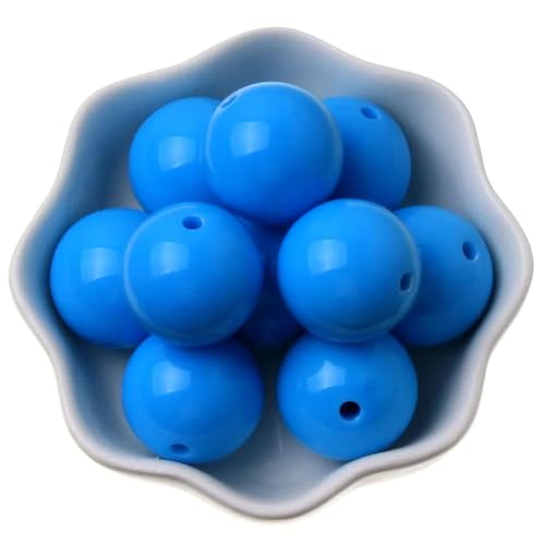 6–20 mm gemischte Acrylperlen, runde Form, Perlen für Schmuckherstellung, handgefertigtes Armband, DIY-Zubehör, Himmelblau, 16 mm, 15 Stück von Generisch