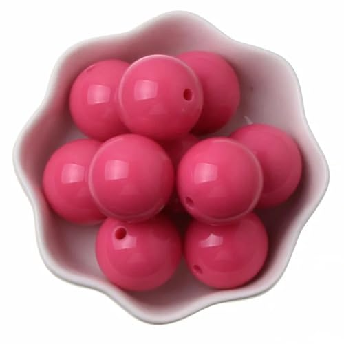 6–20 mm gemischte Acrylperlen, runde Form, Perlen für Schmuckherstellung, handgefertigtes Armband, DIY-Zubehör, dunkles Pnnrk, 6 mm, 100 Stück von Generisch