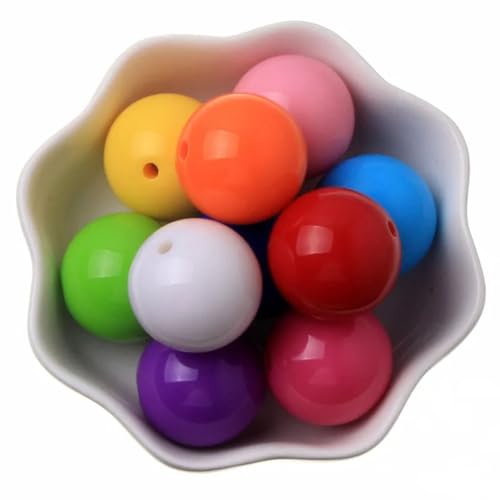 6–20 mm gemischte Acrylperlen, runde Form, Perlen für Schmuckherstellung, handgefertigtes Armband, DIY-Zubehör, gemischte Farben, 12 mm, 30 Stück von Generisch