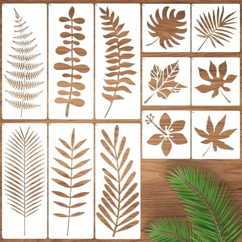 6 Stück Tropische Blätter Schablonen Set zum Bemalen Enthält Monstera und Palmblatt Vorlagen für Wandkunst und Handwerk von Generisch