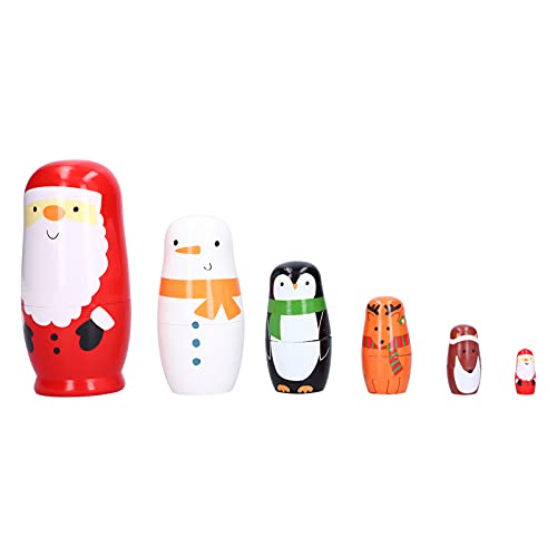 6 Stück russische Nesting-Puppen, Geschenk, Holz, bemalt, Kunst, Handwerk, Cartoon, Heimdekoration, Ornamente, Geschenke für Frauen, Männer, Erwachsene, Freunde 6 Stück russische Nesting-Puppen, Geschenk, Holz, bemalt, Kunst, Handwerk, Cartoon, Heimdekoration, Ornamente, Geschenke für Frauen, Männer, Erwachsene, Freunde von Generisch