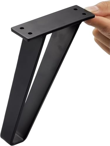 6 Zoll/7 Zoll trapezförmige Möbelbeine aus Metall, Haarnadelbeine aus massivem Stahl for Beistelltische, Fernsehständer und Schränke, 4er-Set(Black,6in/15cm) von Generisch