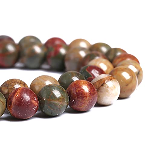 6 mm, 58 Stück Naturstein-Picasso-Jaspis, lose Perlen für Schmuckherstellung, DIY-Armbänder 6 mm, 58 Stück Naturstein-Picasso-Jaspis, lose Perlen für Schmuckherstellung, DIY-Armbänder von Generisch
