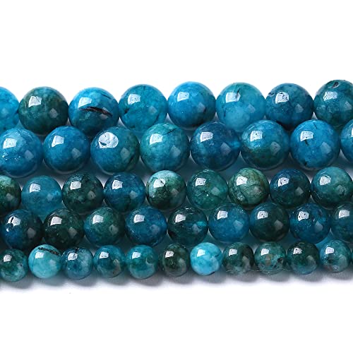 6 mm, 60 Stück blaue Naturstein-Apa-Perlen für Schmuckherstellung (blaue Apa-Jaden, 6 mm) von Generisch