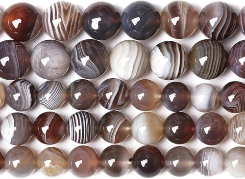 6 mm, 60 Stück natürliche Edelsteine, Botswana, Sardonyx, Achat, Perlen für Schmuckherstellung, DIY-Armbänder von Generisch