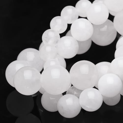 6 mm große Naturstein-Perlen aus weißer Jade, poliert, glatt, rund, für Schmuckherstellung, Armband, Halskette, 38,1 cm 6 mm große Naturstein-Perlen aus weißer Jade, poliert, glatt, rund, für Schmuckherstellung, Armband, Halskette, 38,1 cm von Generisch