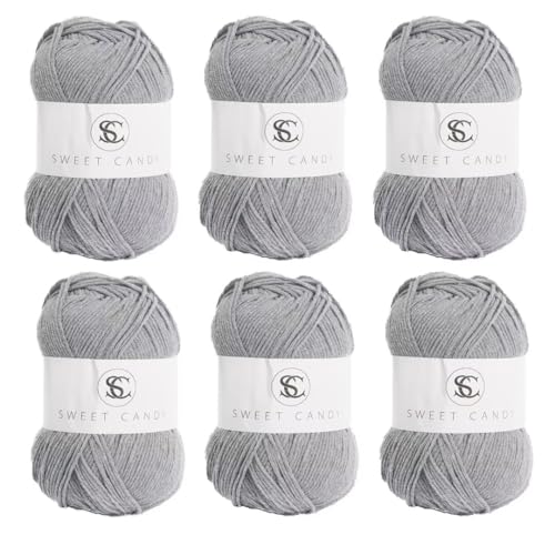 6 x 100 g Knäuel sortiertes Acrylgarn, farbiges Milch-Baumwollgarn, 5-lagiges Strickgarn für Stanznadel, 2 mm Häkelnadel-Garn für Pullover/Schal von Generisch
