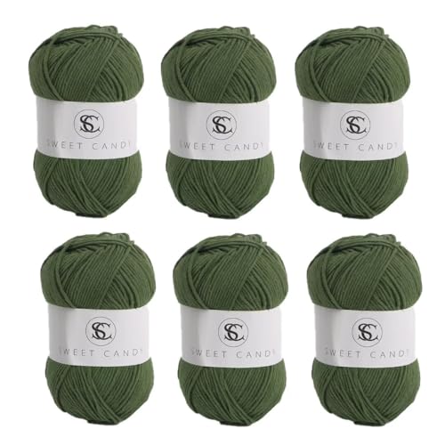6 x 100 g Knäuel sortiertes Acrylgarn, farbiges Milch-Baumwollgarn, 5-lagiges Strickgarn für Stanznadel, 2 mm Häkelnadel-Garn für Pullover/Schal von Generisch
