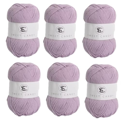 6 x 100 g Knäuel sortiertes Acrylgarn, farbiges Milch-Baumwollgarn, 5-lagiges Strickgarn für Stanznadel, 2 mm Häkelnadel-Garn für Pullover/Schal von Generisch