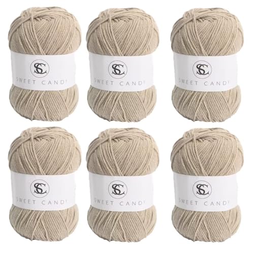 6 x 100 g Knäuel sortiertes Acrylgarn, farbiges Milch-Baumwollgarn, 5-lagiges Strickgarn für Stanznadel, 2 mm Häkelnadel-Garn für Pullover/Schal von Generisch