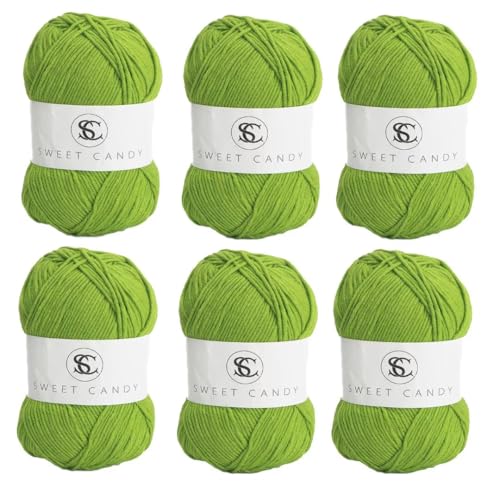 6 x 100 g Knäuel sortiertes Acrylgarn, farbiges Milch-Baumwollgarn, 5-lagiges Strickgarn für Stanznadel, 2 mm Häkelnadel-Garn für Pullover/Schal von Generisch
