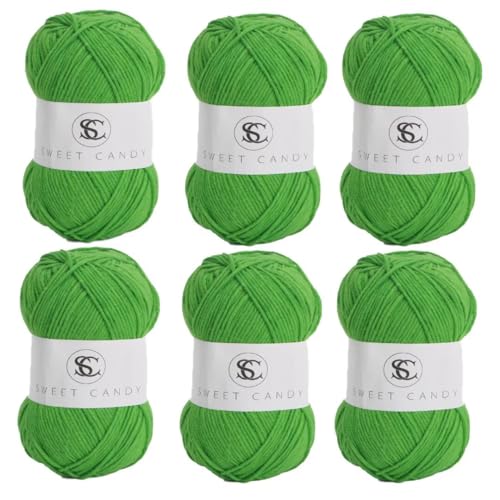 6 x 100 g Knäuel sortiertes Acrylgarn, farbiges Milch-Baumwollgarn, 5-lagiges Strickgarn für Stanznadel, 2 mm Häkelnadel-Garn für Pullover/Schal von Generisch