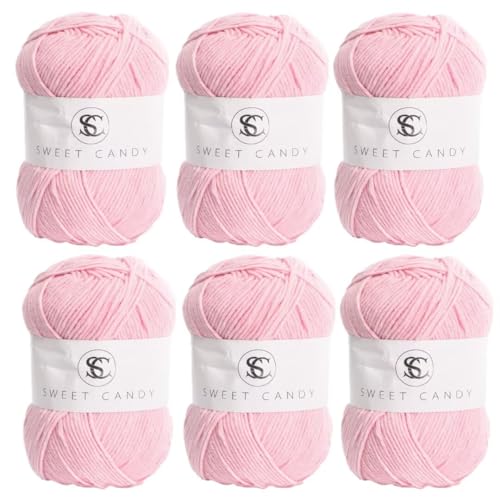 6 x 100 g Knäuel sortiertes Acrylgarn, farbiges Milch-Baumwollgarn, 5-lagiges Strickgarn für Stanznadel, 2 mm Häkelnadel-Garn für Pullover/Schal von Generisch