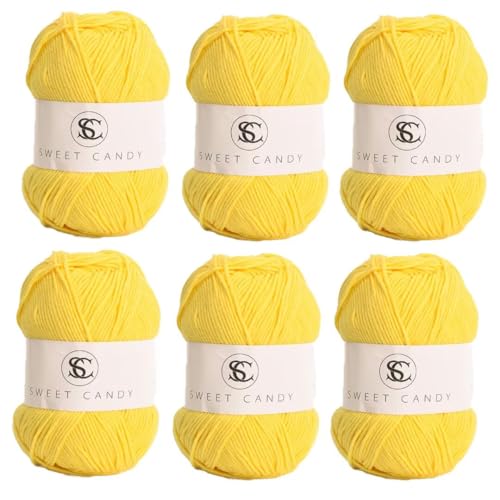 6 x 100 g Knäuel sortiertes Acrylgarn, farbiges Milch-Baumwollgarn, 5-lagiges Strickgarn für Stanznadel, 2 mm Häkelnadel-Garn für Pullover/Schal von Generisch