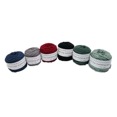 6 x 190 g Knäuel mit verschiedenen Tufting-Garnen, farbiges Poly- und Baumwollgarn, 8-fädiges Strickgarn für Tuftingpistole und Stanznadel, 5 mm Häkelnadel-Garn für Teppich/Pullover/Schal 6 x 190 g Knäuel mit verschiedenen Tufting-Garnen, farbiges Poly- und Baumwollgarn, 8-fädiges Strickgarn für Tuftingpistole und Stanznadel, 5 mm Häkelnadel-Garn für Teppich/Pullover/Schal von Generisch