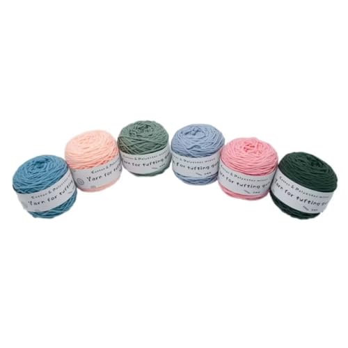 6 x 190 g Knäuel mit verschiedenen Tufting-Garnen, farbiges Poly- und Baumwollgarn, 8-fädiges Strickgarn für Tuftingpistole und Stanznadel, 5 mm Häkelnadel-Garn für Teppich/Pullover/Schal 6 x 190 g Knäuel mit verschiedenen Tufting-Garnen, farbiges Poly- und Baumwollgarn, 8-fädiges Strickgarn für Tuftingpistole und Stanznadel, 5 mm Häkelnadel-Garn für Teppich/Pullover/Schal von Generisch