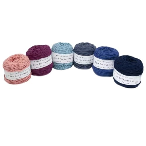 6 x 190 g Knäuel mit verschiedenen Tufting-Garnen, farbiges Poly- und Baumwollgarn, 8-fädiges Strickgarn für Tuftingpistole und Stanznadel, 5 mm Häkelnadel-Garn für Teppich/Pullover/Schal 6 x 190 g Knäuel mit verschiedenen Tufting-Garnen, farbiges Poly- und Baumwollgarn, 8-fädiges Strickgarn für Tuftingpistole und Stanznadel, 5 mm Häkelnadel-Garn für Teppich/Pullover/Schal von Generisch