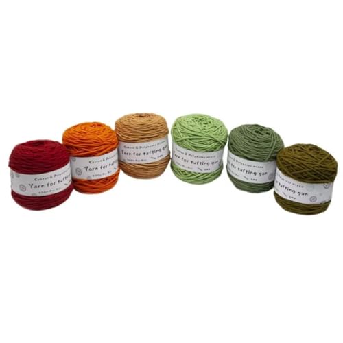 6 x 190 g Knäuel mit verschiedenen Tufting-Garnen, farbiges Poly- und Baumwollgarn, 8-fädiges Strickgarn für Tuftingpistole und Stanznadel, 5 mm Häkelnadel-Garn für Teppich/Pullover/Schal 6 x 190 g Knäuel mit verschiedenen Tufting-Garnen, farbiges Poly- und Baumwollgarn, 8-fädiges Strickgarn für Tuftingpistole und Stanznadel, 5 mm Häkelnadel-Garn für Teppich/Pullover/Schal von Generisch