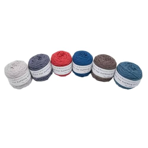 6 x 190 g Knäuel mit verschiedenen Tufting-Garnen, farbiges Poly- und Baumwollgarn, 8-fädiges Strickgarn für Tuftingpistole und Stanznadel, 5 mm Häkelnadel-Garn für Teppich/Pullover/Schal 6 x 190 g Knäuel mit verschiedenen Tufting-Garnen, farbiges Poly- und Baumwollgarn, 8-fädiges Strickgarn für Tuftingpistole und Stanznadel, 5 mm Häkelnadel-Garn für Teppich/Pullover/Schal von Generisch