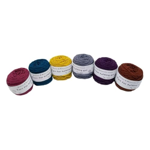 6 x 190 g Knäuel mit verschiedenen Tufting-Garnen, farbiges Poly- und Baumwollgarn, 8-fädiges Strickgarn für Tuftingpistole und Stanznadel, 5 mm Häkelnadel-Garn für Teppich/Pullover/Schal 6 x 190 g Knäuel mit verschiedenen Tufting-Garnen, farbiges Poly- und Baumwollgarn, 8-fädiges Strickgarn für Tuftingpistole und Stanznadel, 5 mm Häkelnadel-Garn für Teppich/Pullover/Schal von Generisch